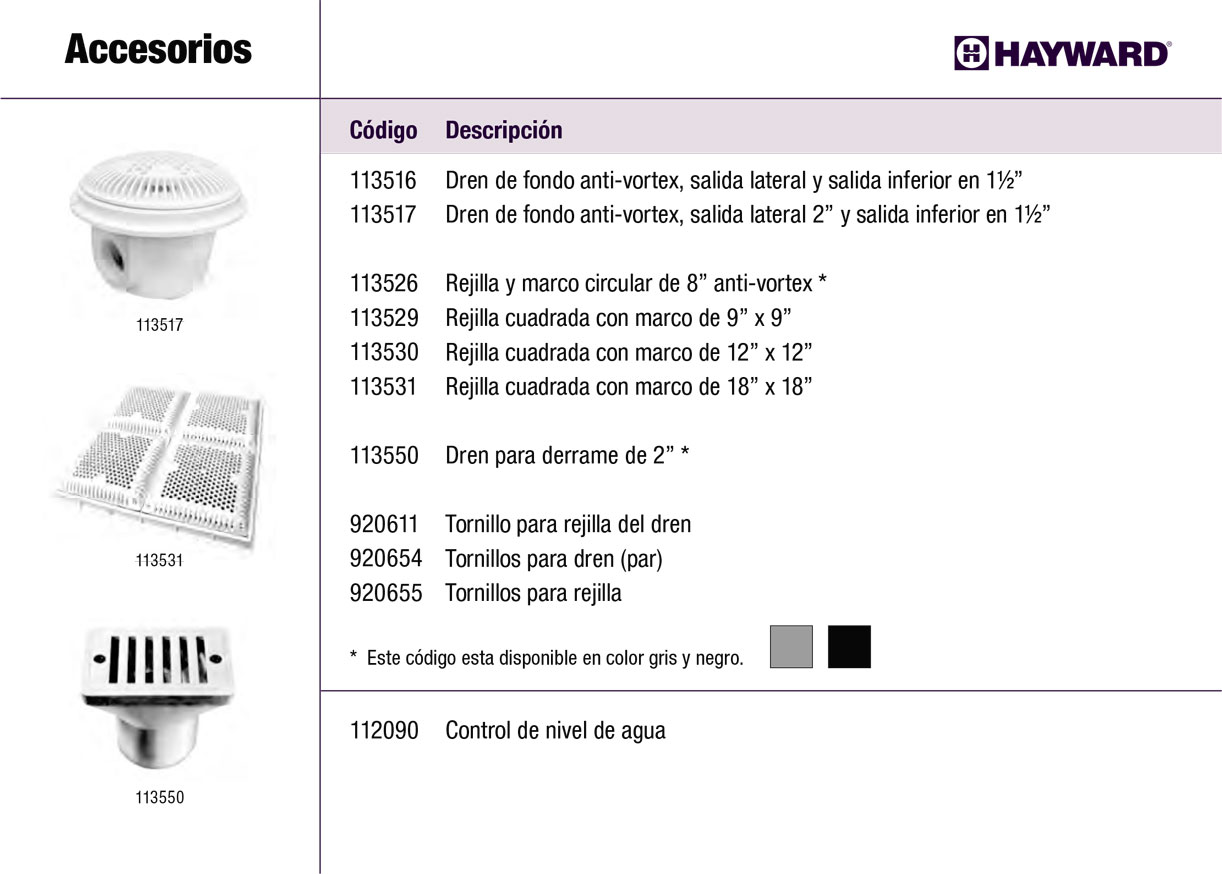 Accesorios Hayward 1